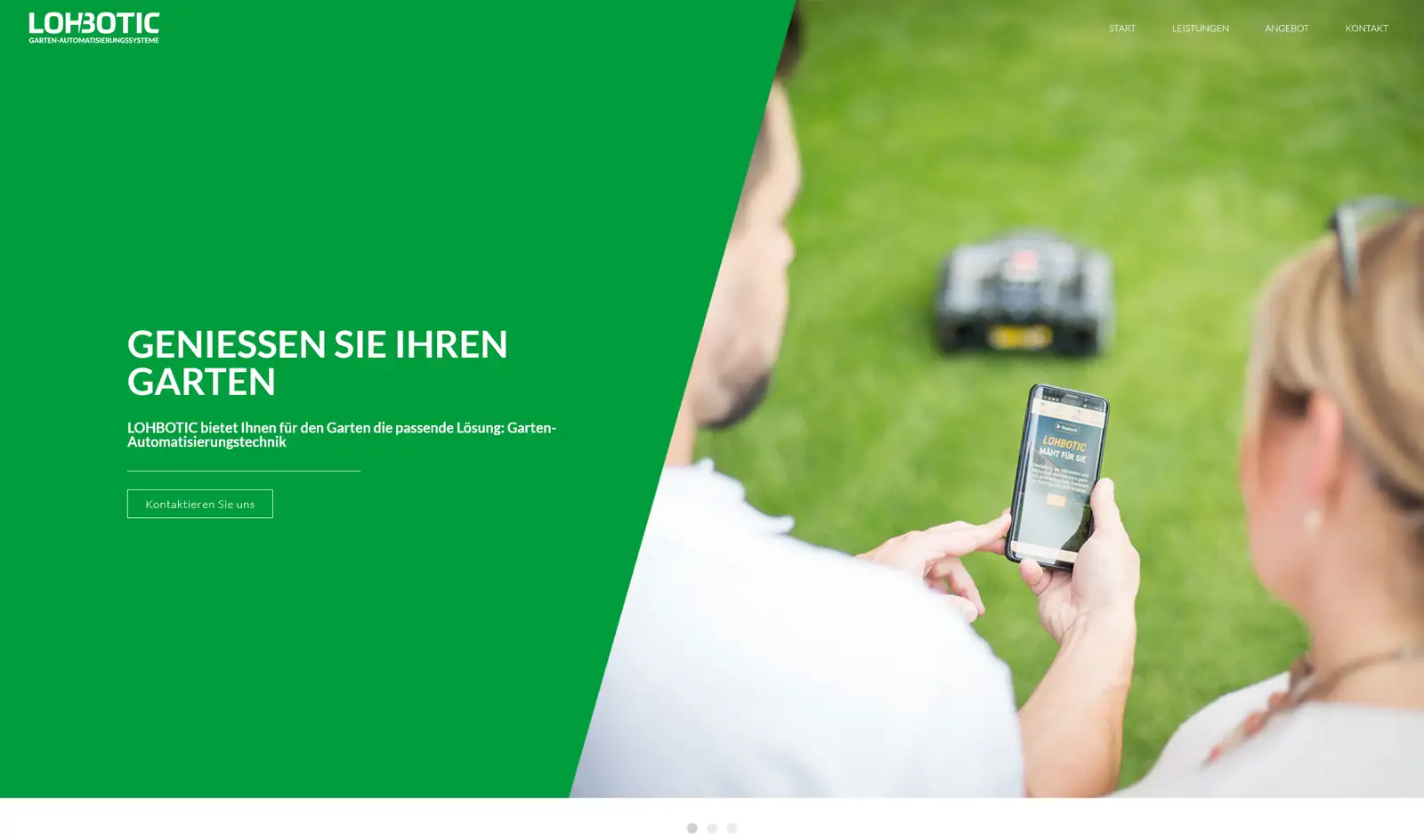 Screenshot Webseite LOHBOTIC - Mähroboter